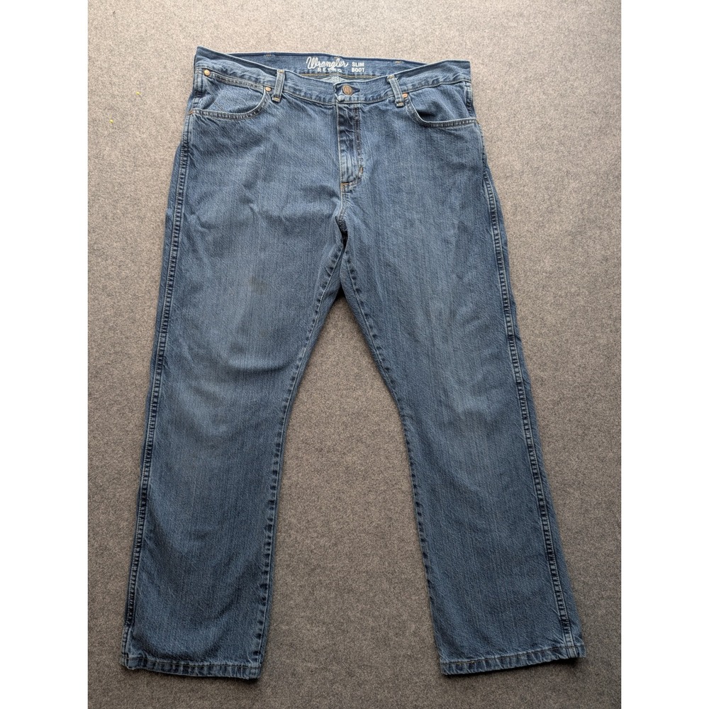 Wrangler Retro Slim Boot Jeans Mens 38x30 Blue Denim 1077MWZWO Casual Workwear
